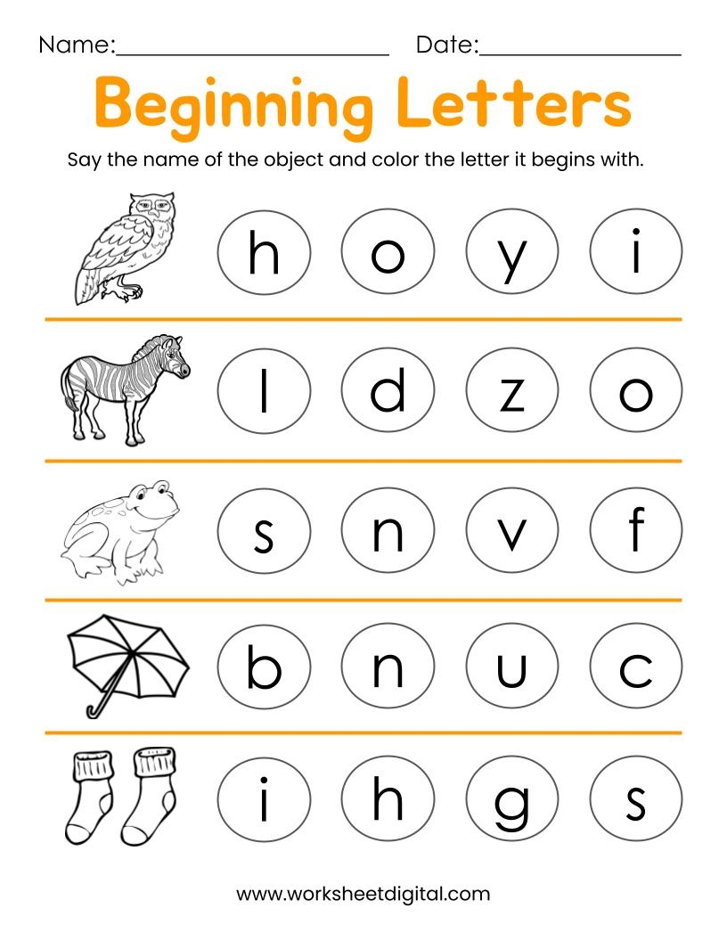 Printable Pre K Worksheets