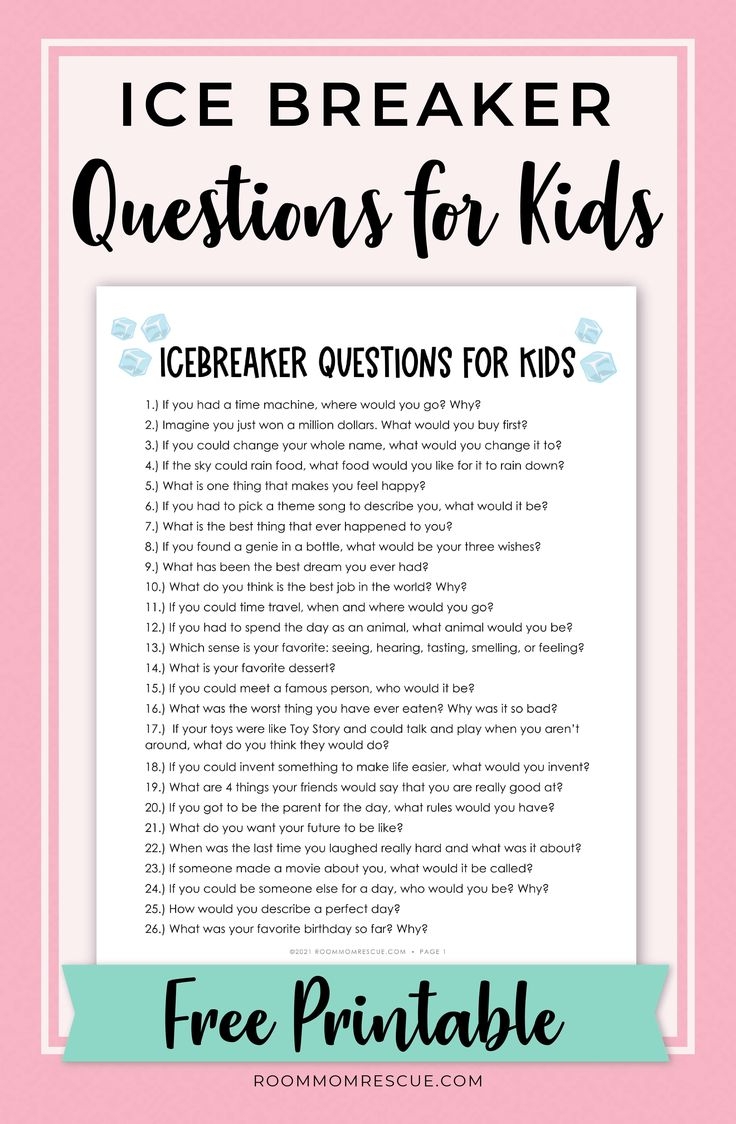 100 Icebreaker Questions For Kids First Grade Resources 