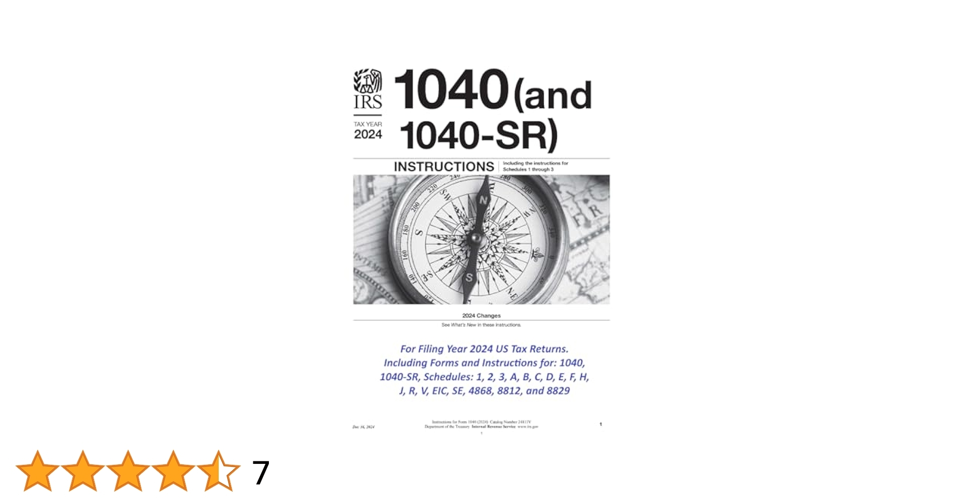 1040 And 1040 SR Tax Year 2024 Instructions Includes Forms And 