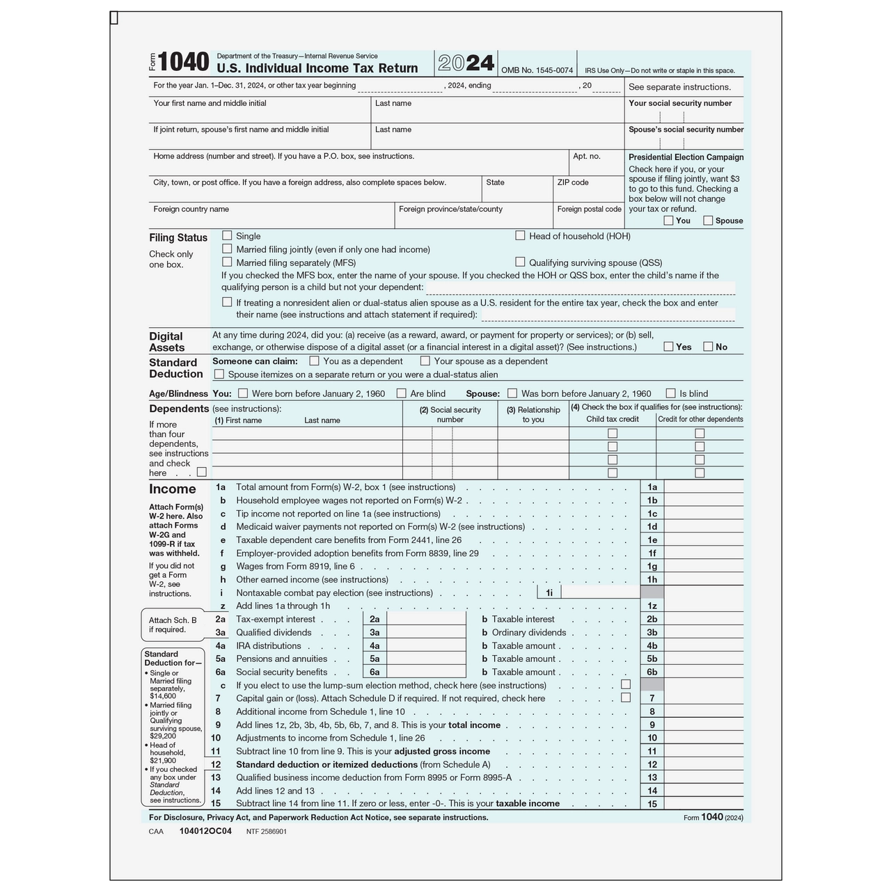 Form 1040 X Pdf