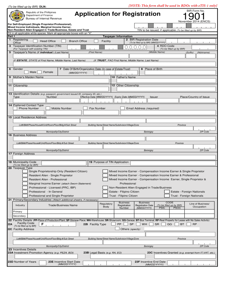 1901 Bir Form Fill Out amp Sign Online DocHub