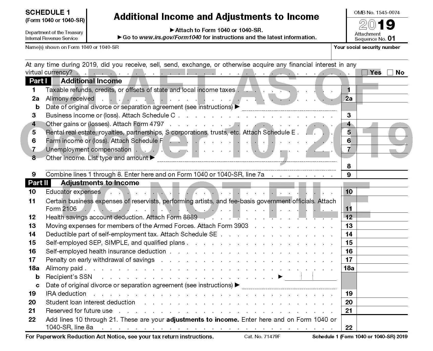 Irs Form 1040 Schedule 1