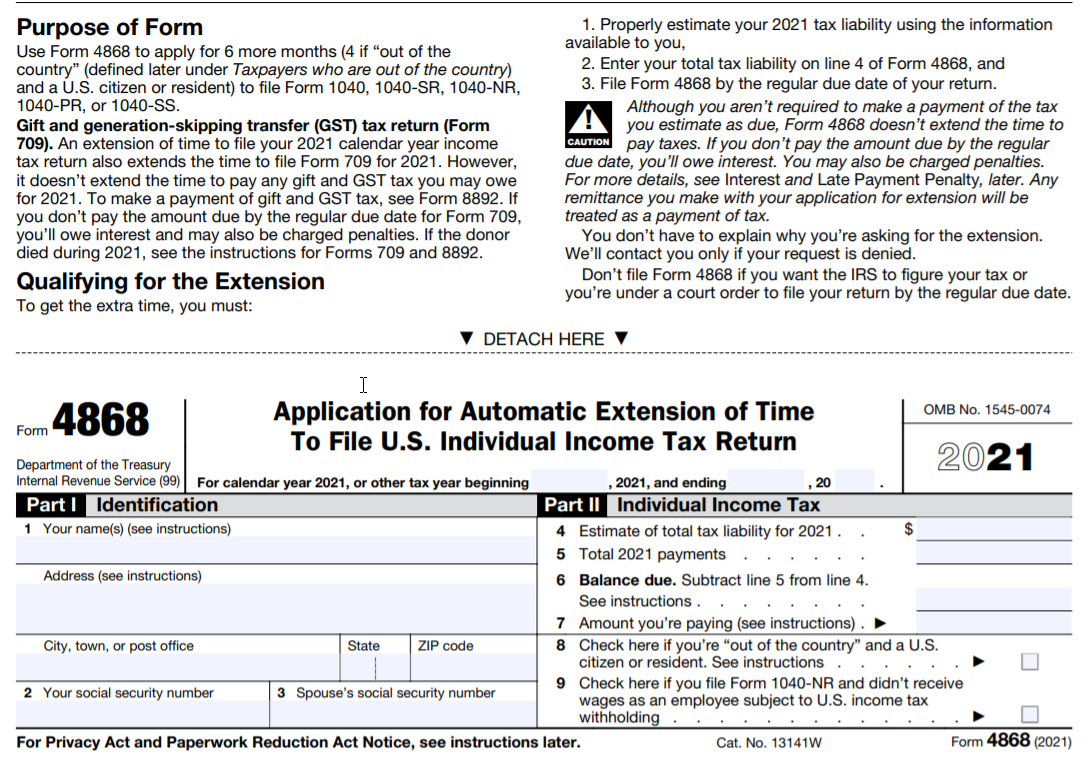 2024 Form 4868 Instructions How To Fill Out Form 4868 
