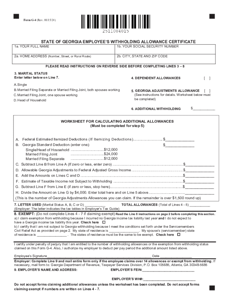 D-4 Tax Form 2024