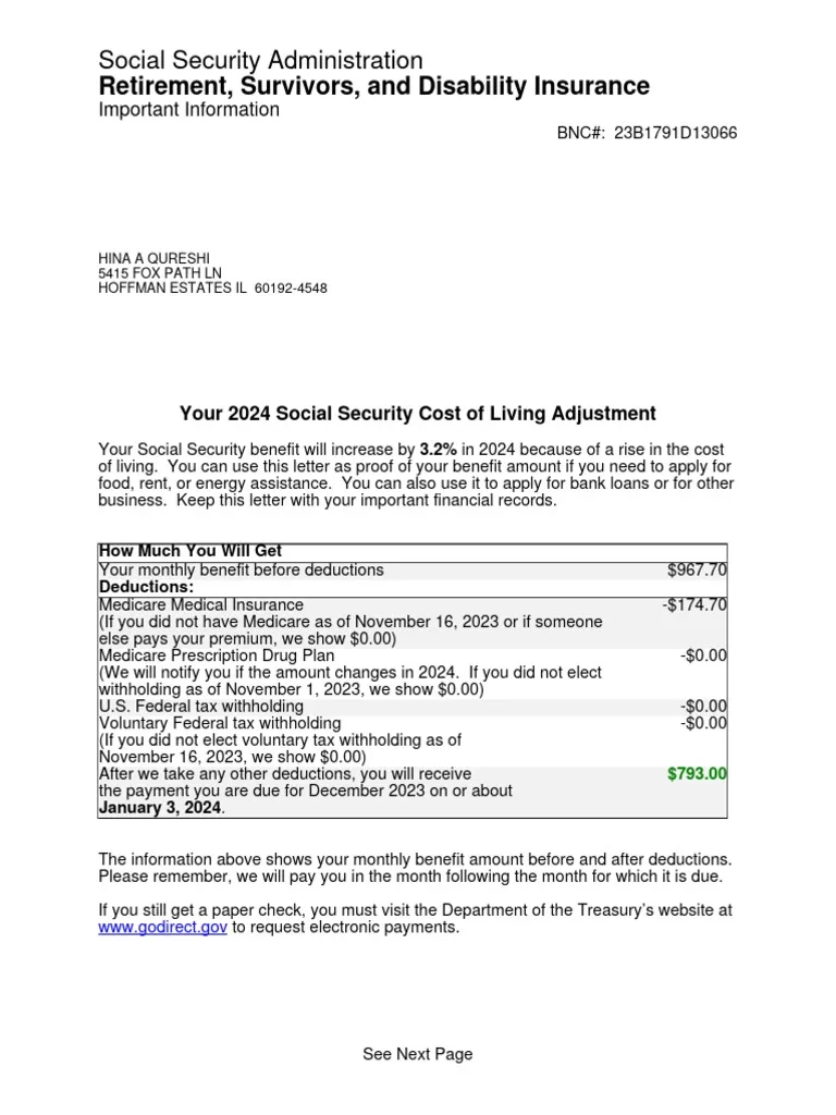 2024 Social Security COLA Update PDF Cost Of Living Medicare 