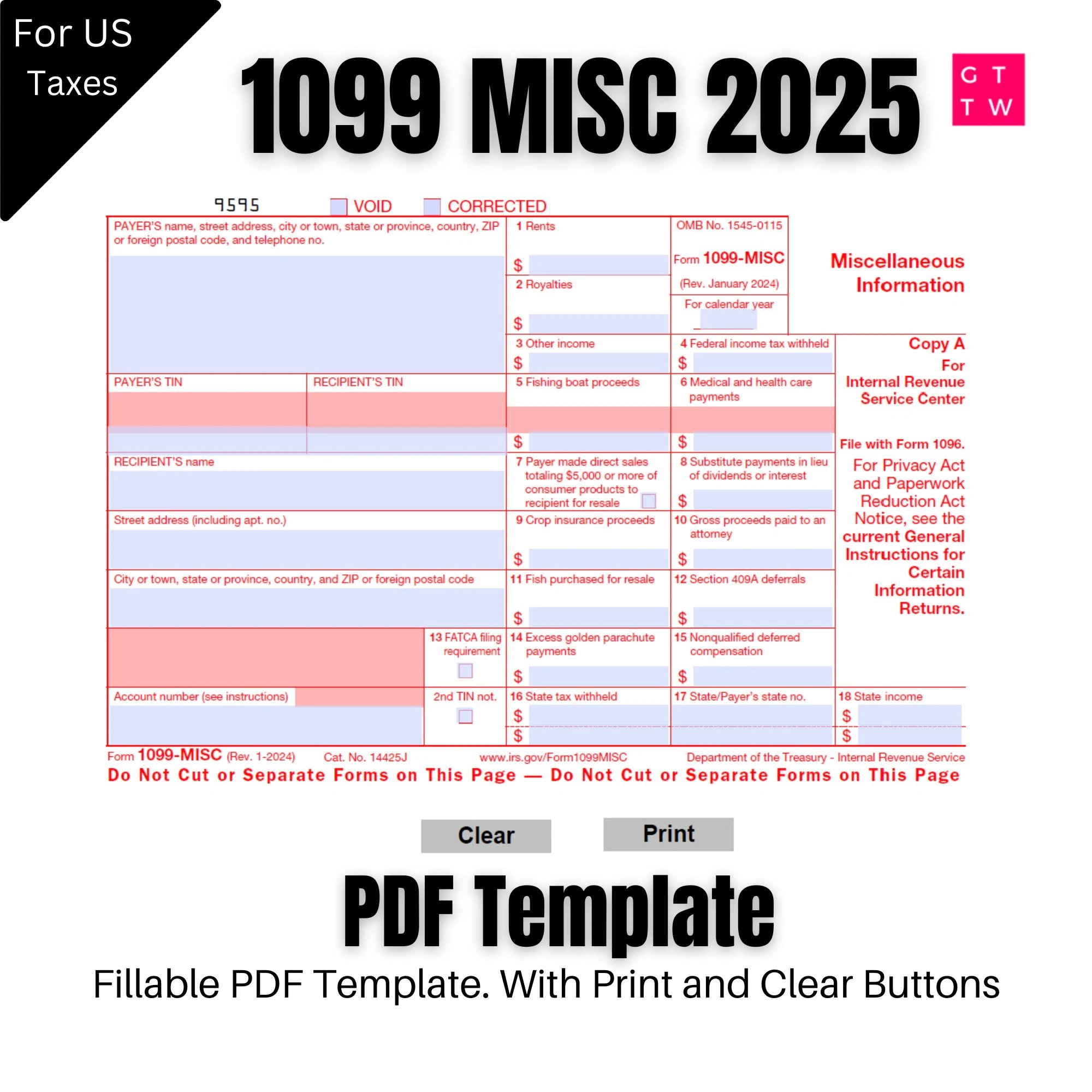 Irs Printable 1099 Form 2025