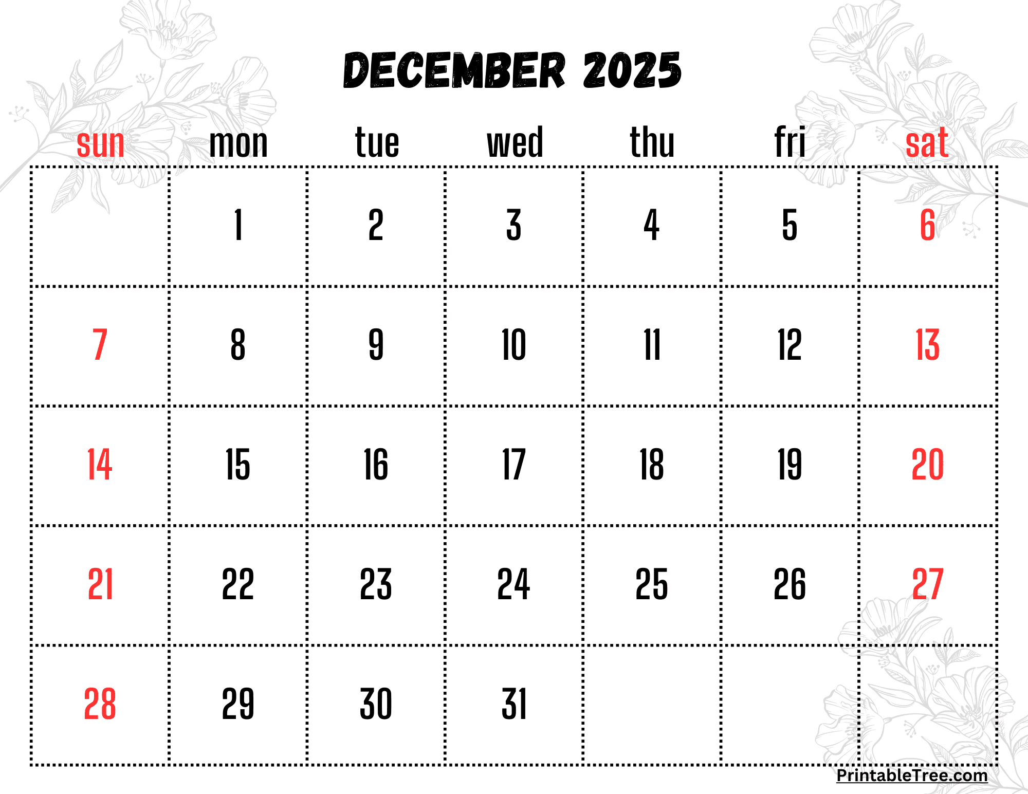 December 2025 Calendar Australia Printable
