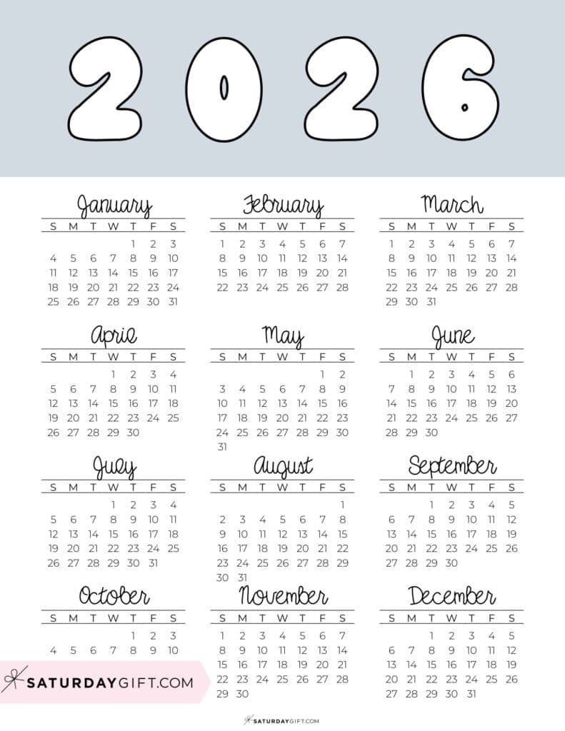 October November December Calendar 2026 Printable
