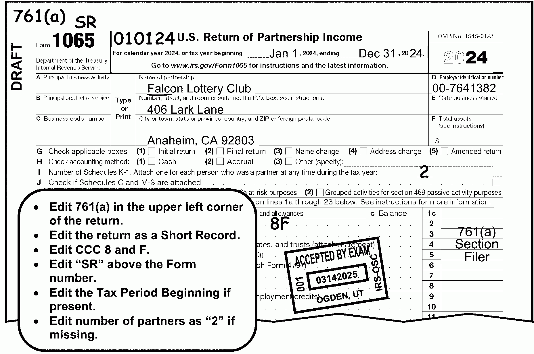 3 11 15 Return Of Partnership Income Internal Revenue Service