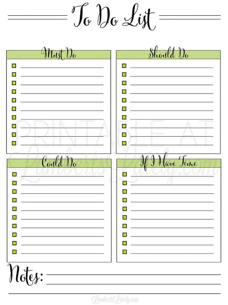 To Do List Template Printable