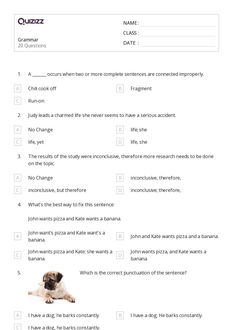 50 Grammar Worksheets For 10th Grade On Quizizz Free amp Printable