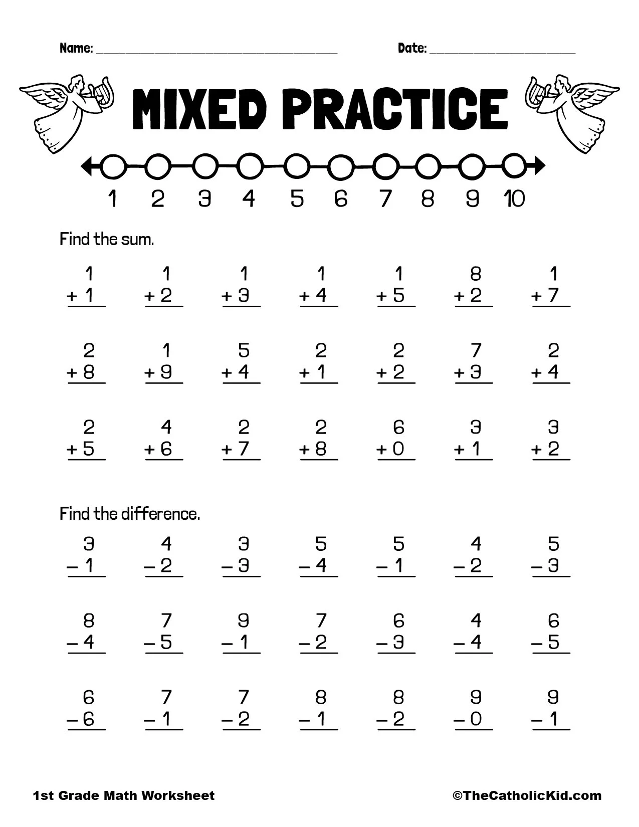 1st Grade Addition Worksheets Free Printable