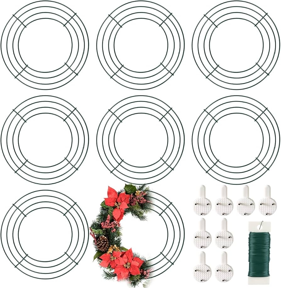 Amazon 8 Pack Wire Wreath Frame 10 Inch Metal Form Ring For 