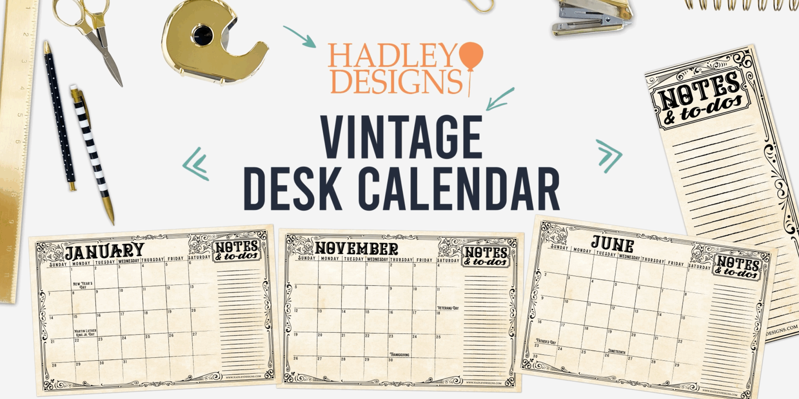 Amazon Hadley Designs Teacher Desk Calendar 2025 2026 18 