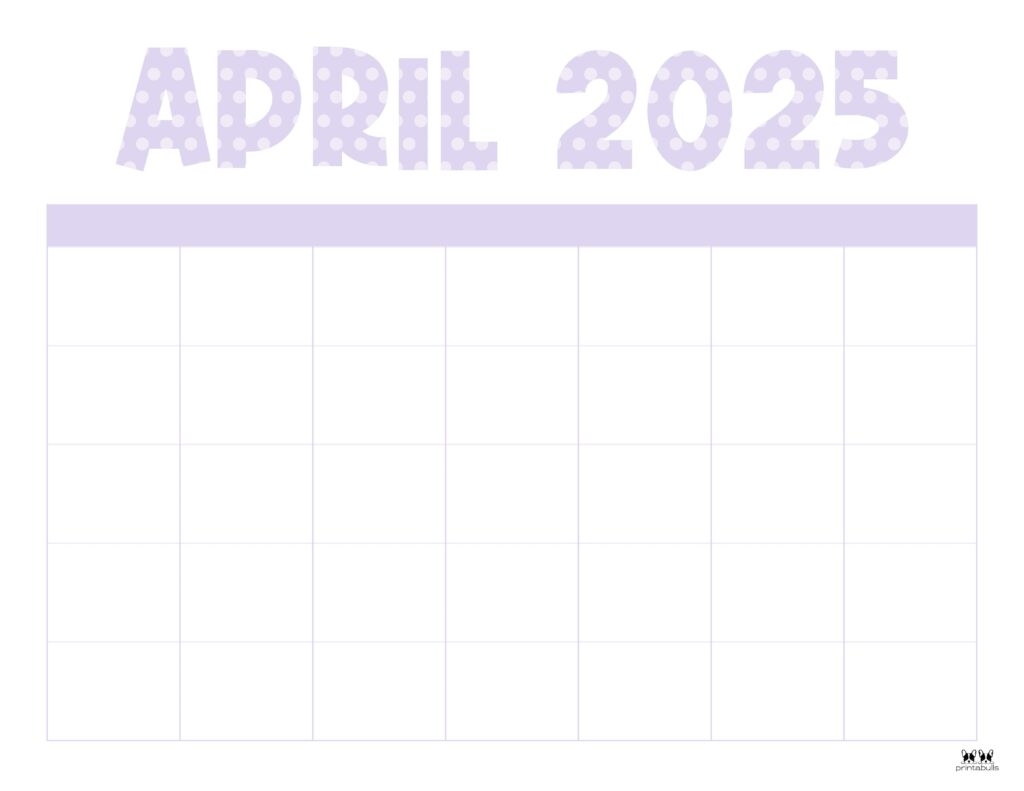April Blank Printable Calendar