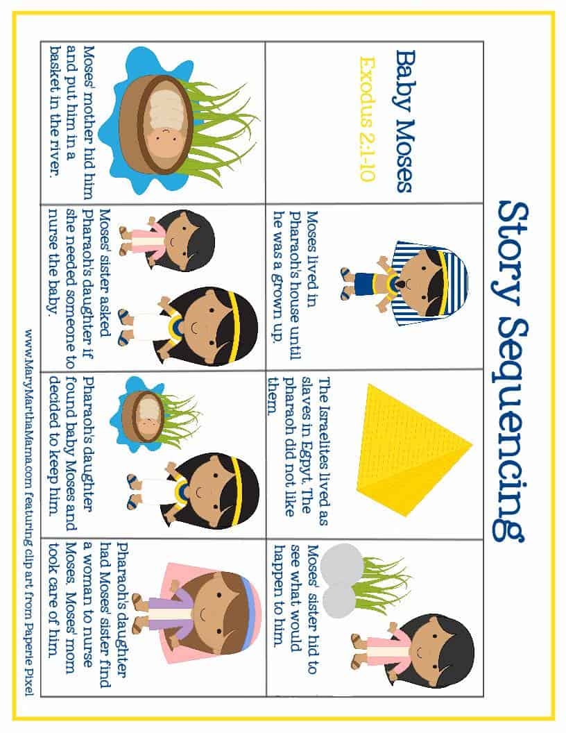Baby Moses Free Printable Worksheets