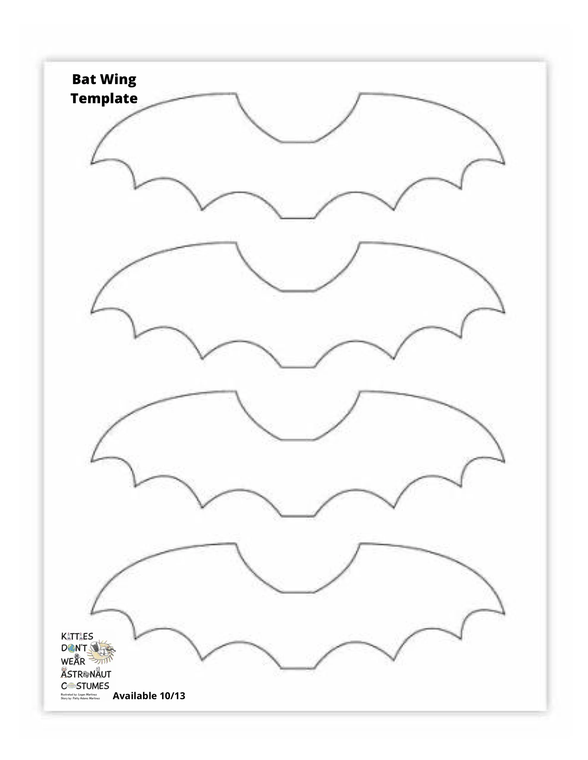 Bat wing template jpeg The Kitty Tales