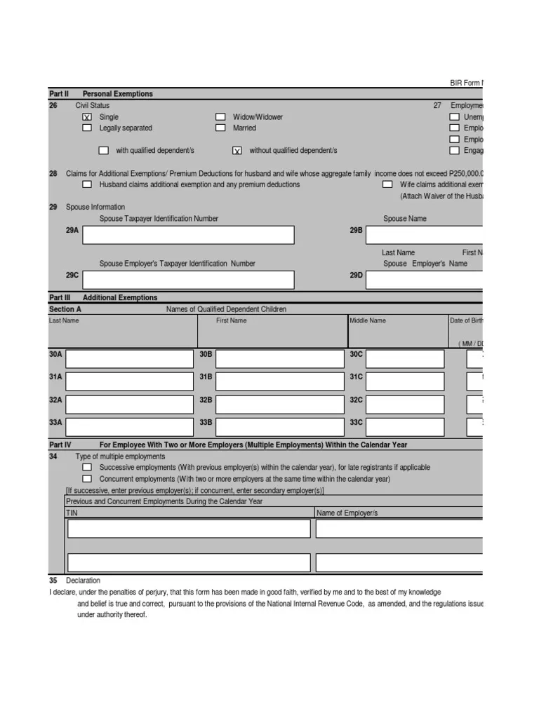 BIR Form 1901 PDF PDF Taxpayer Government