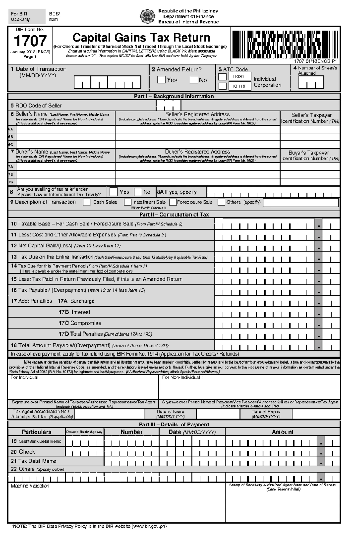Bir Forms 1901