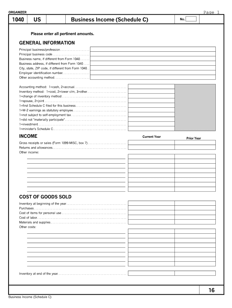 Schedule C Tax Form 2022 Printable