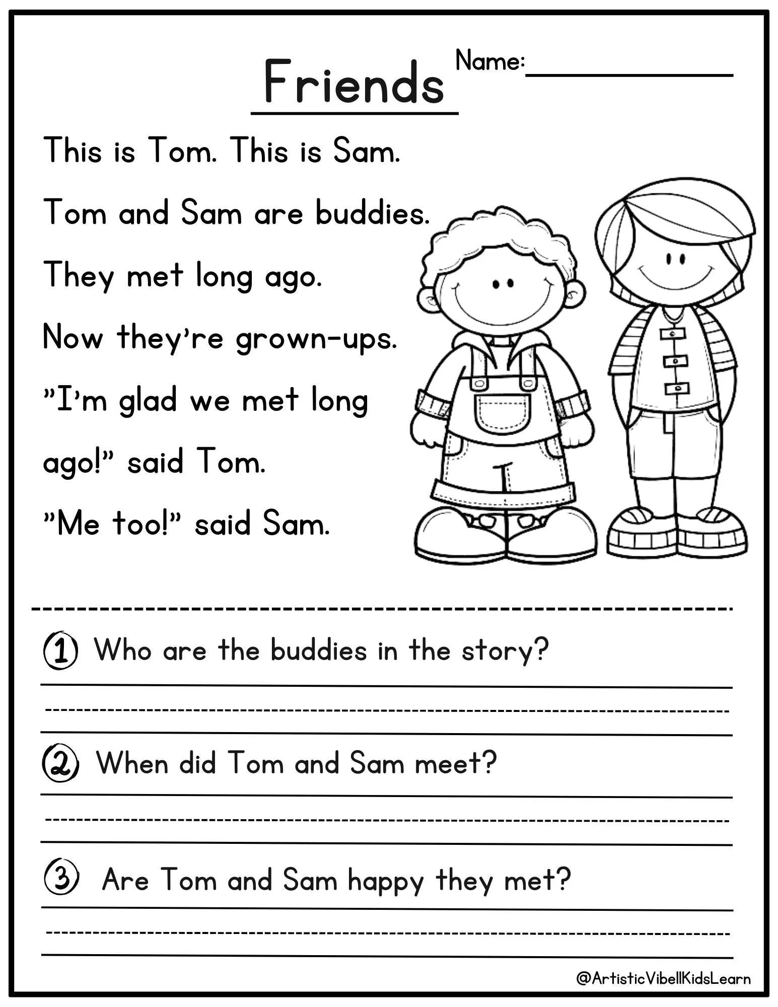 Printable Reading Worksheets 1st Grade