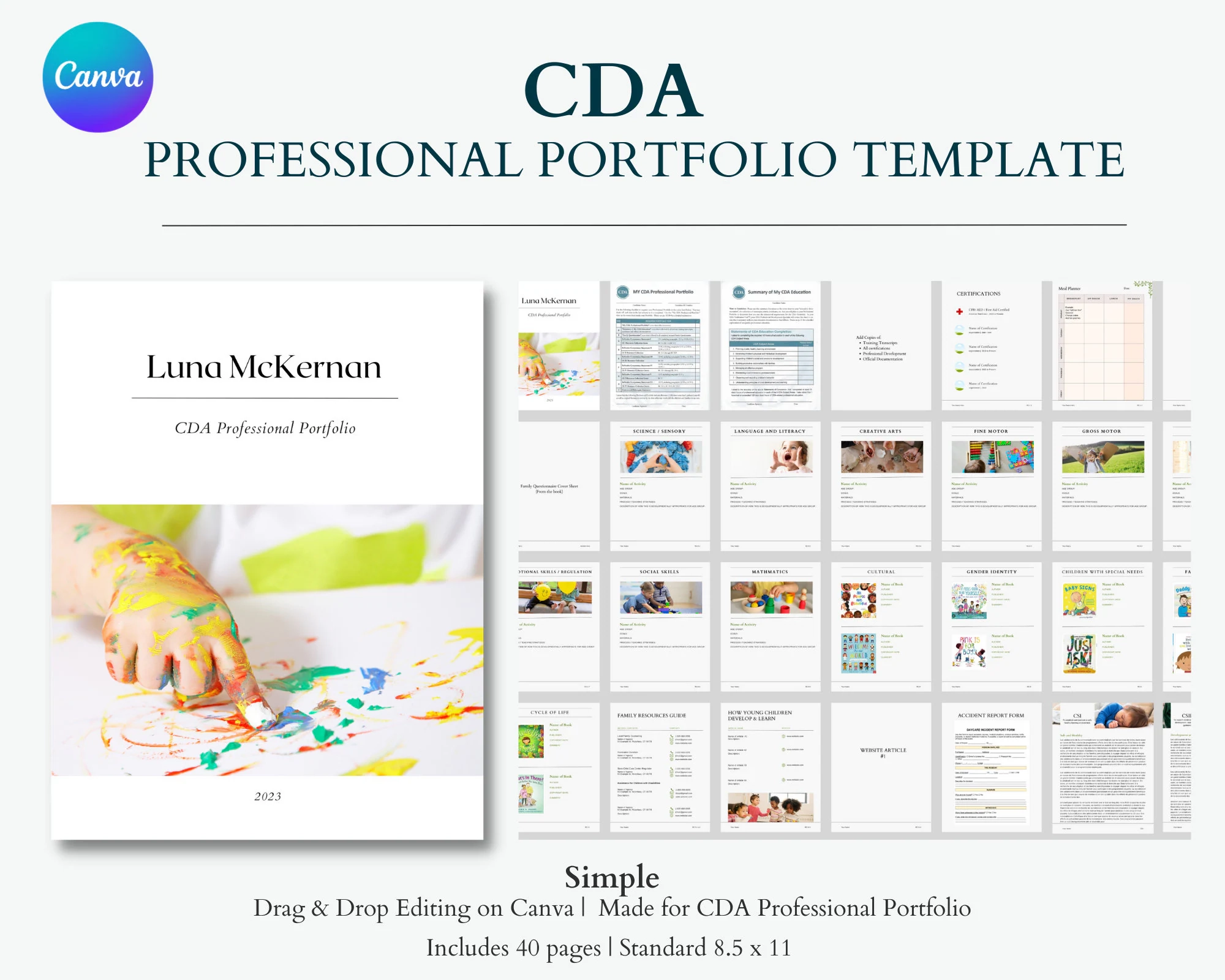 Free Printable Teacher Cda Portfolio Cover Template