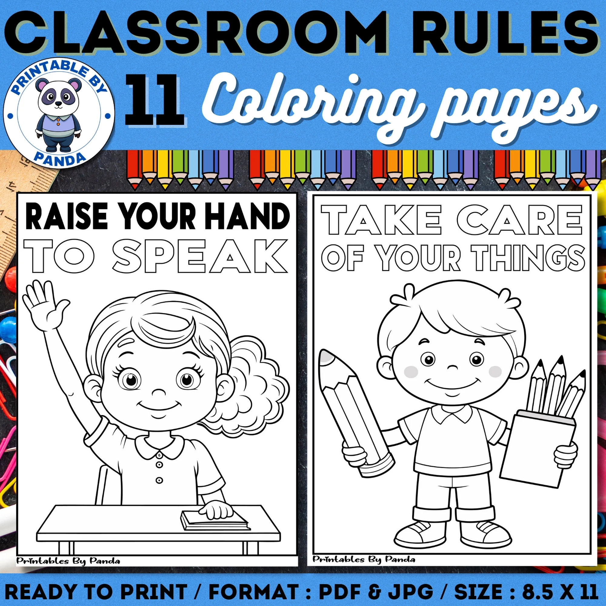 Classroom Rules Coloring Pages Printable Worksheet PDF amp JPG 