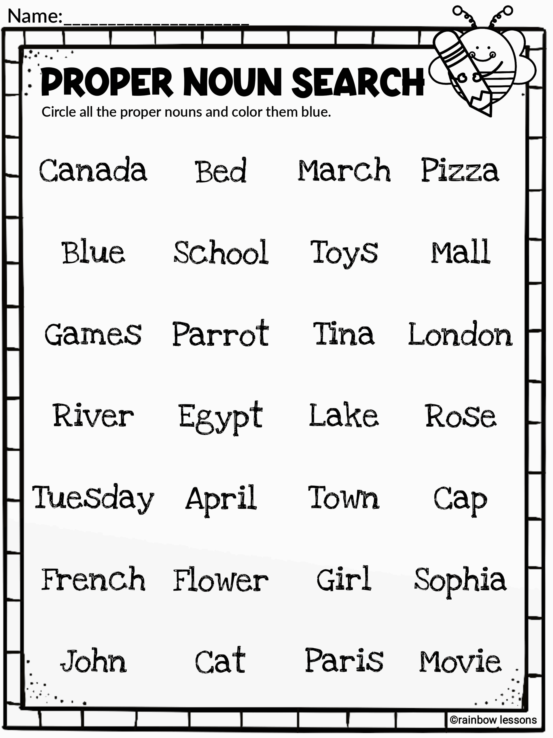 common and proper noun worksheets made by teachers worksheets