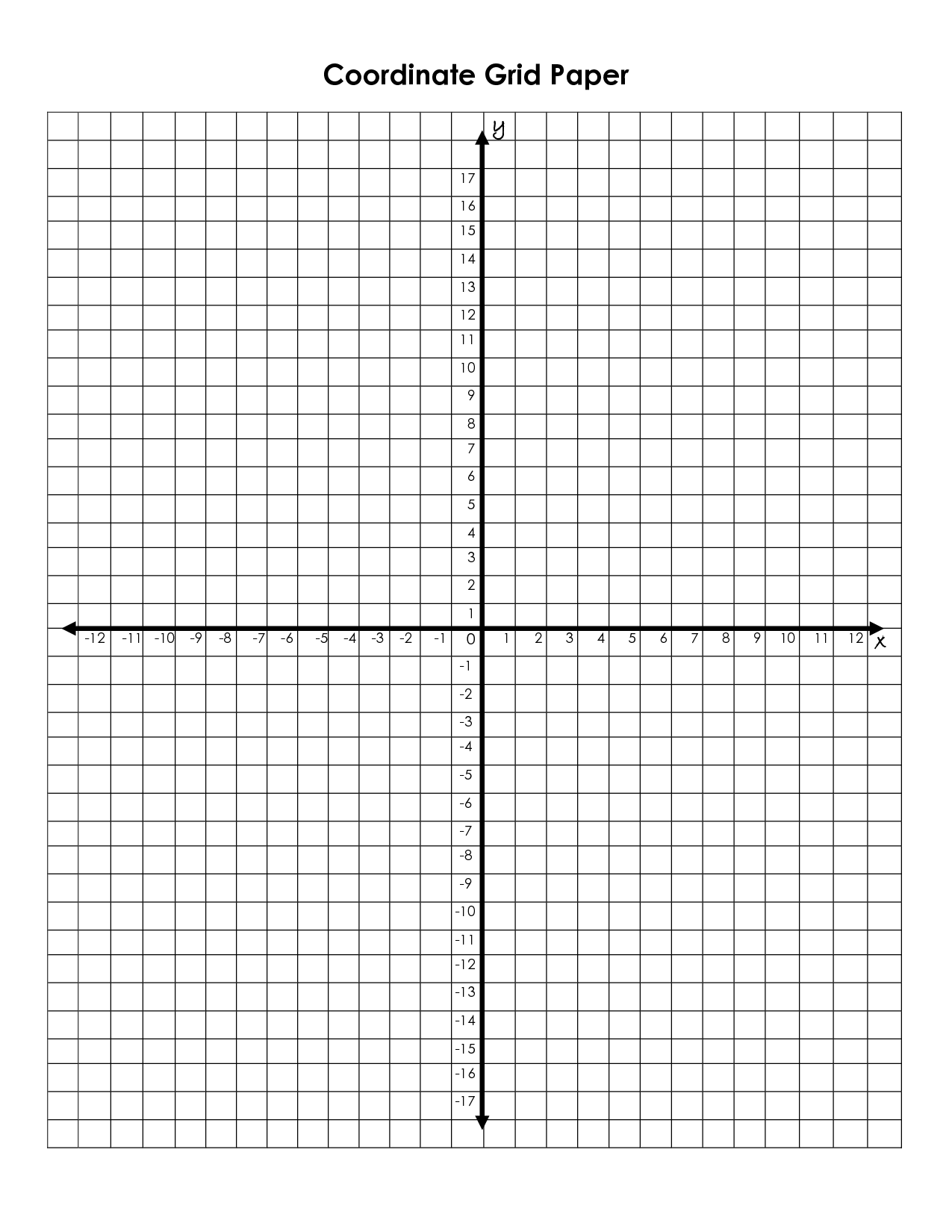 6 Coordinate Plane Graph Paper Printable
