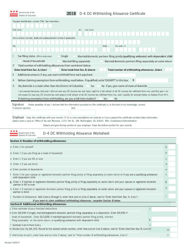 D 4 Form Fill Out amp Sign Online DocHub