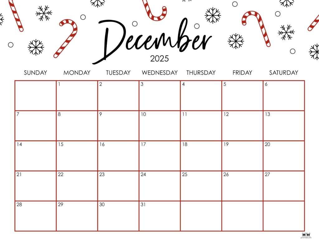 Free Printable Calendar December 2025 Calendar