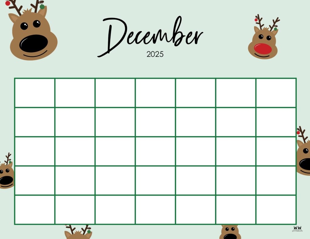 December 2025 Printable Calendar Landscape
