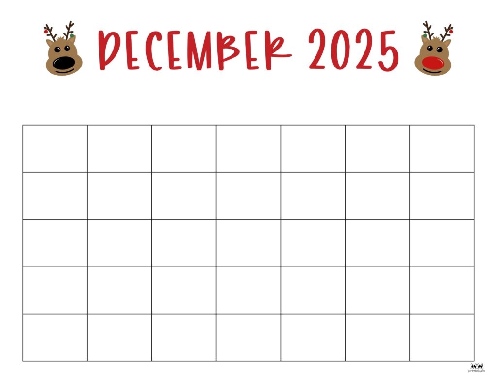 December Emply Calendar Printable