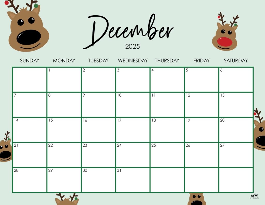 Free December Calendar Printable