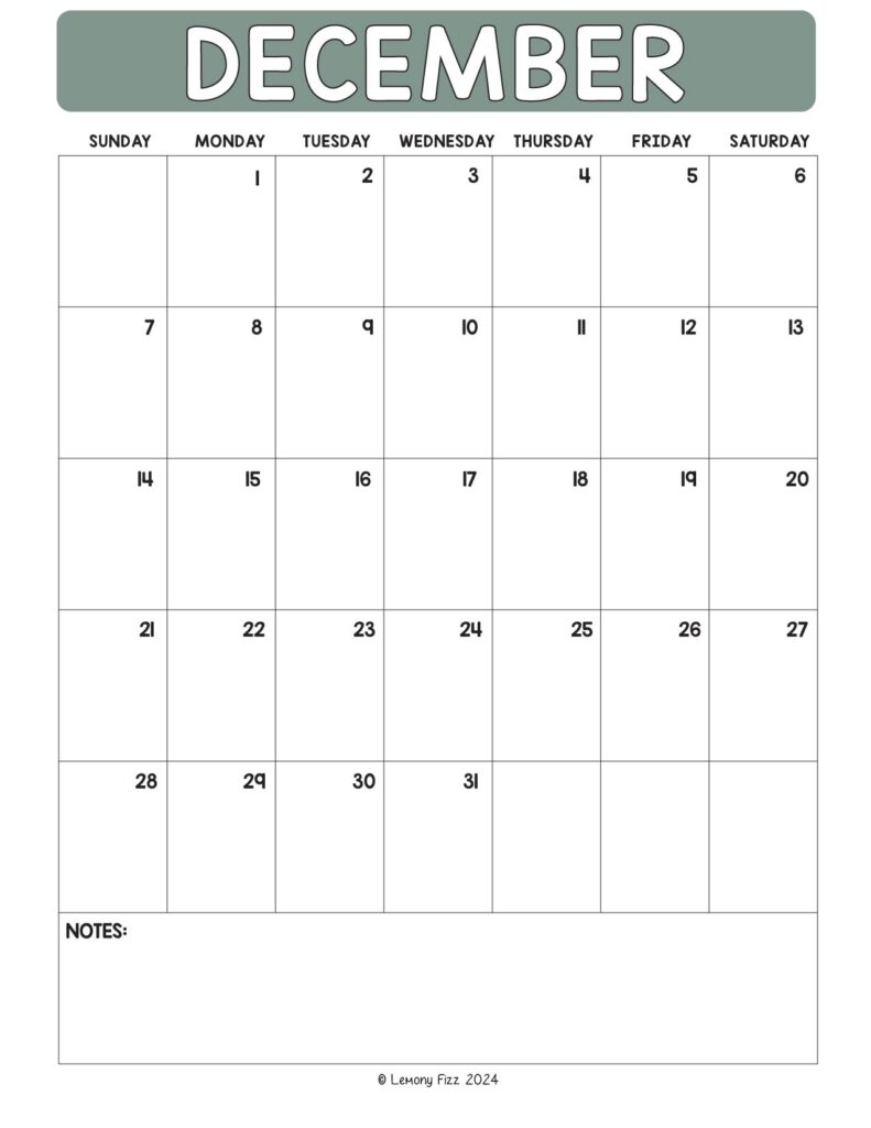 December 2025 Monthly Calendar To Print
