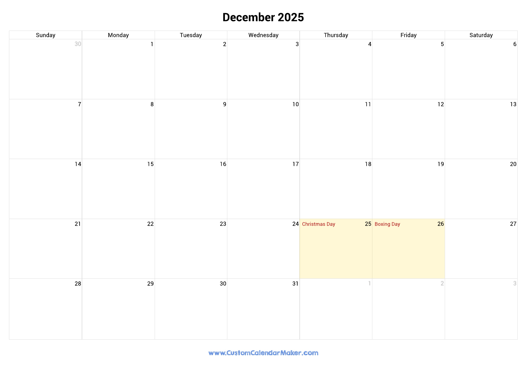 December 2025 Printable Calendar With Australia Holidays Custom 