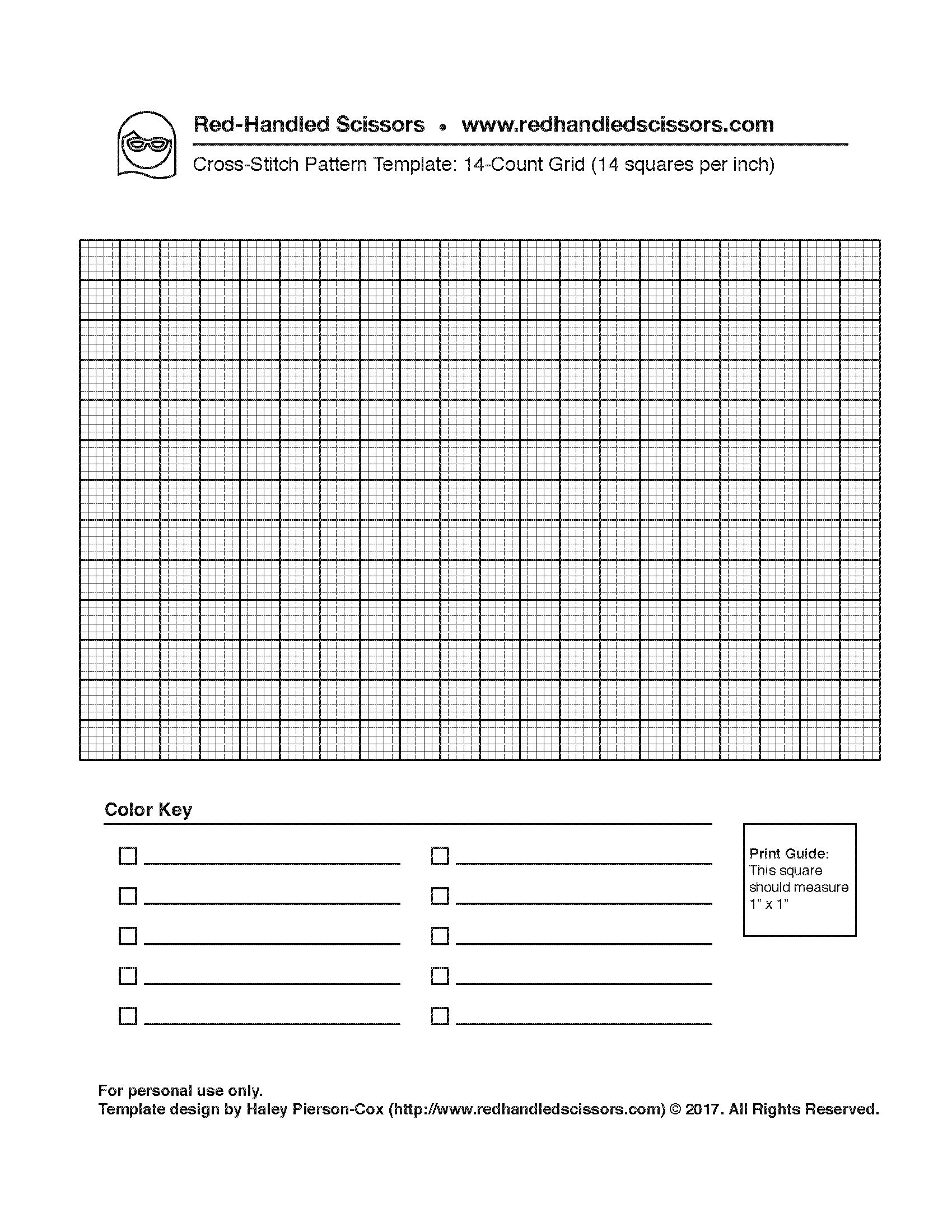 Printable Cross Stitch Graph Paper 14 Count