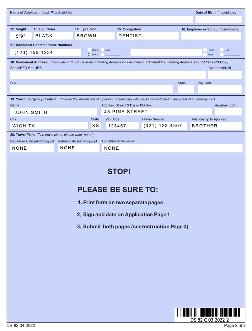 Renew Us Passport Forms Printable Form Ds-82