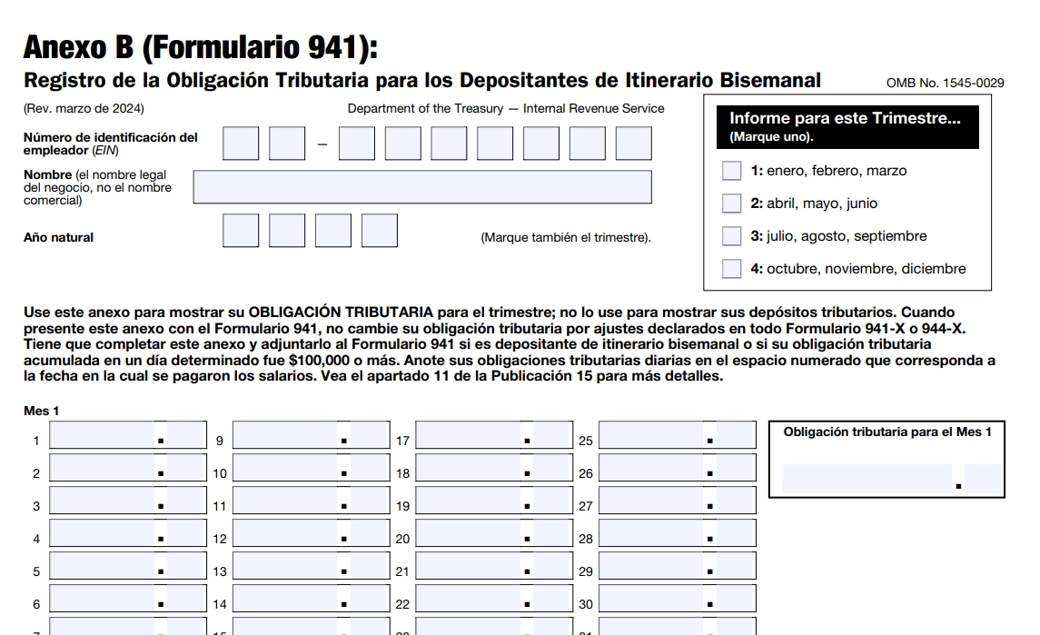941 Pr 2025 Form Espanol