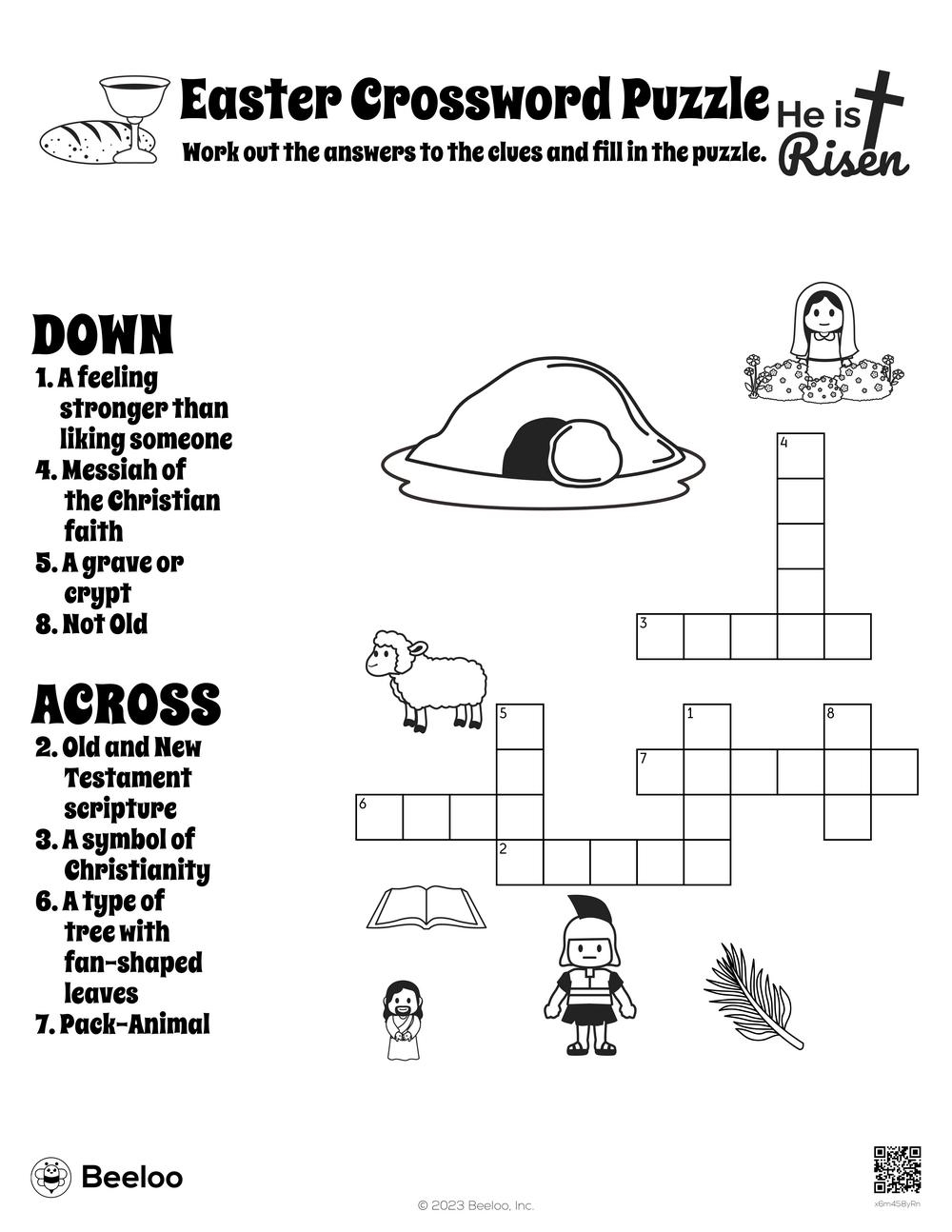 Religious Easter Crossword Puzzles Printable