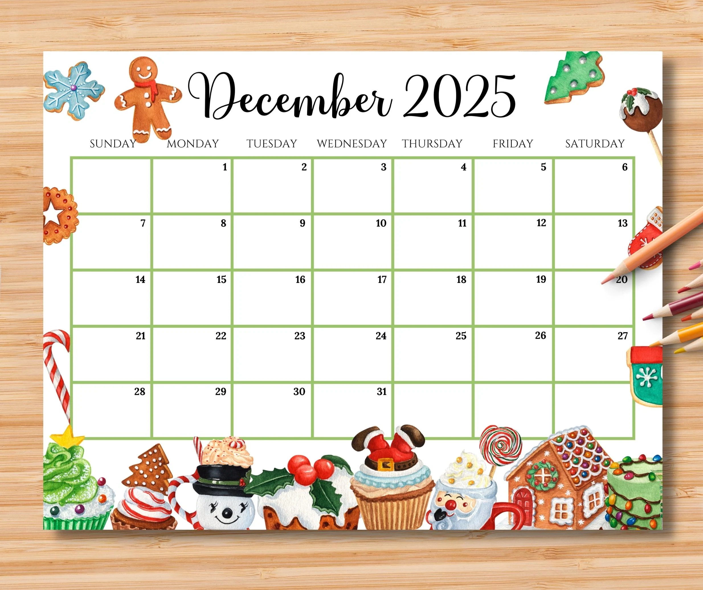 December 2025 Preschool Calendar Printable
