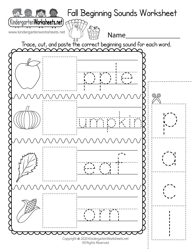 Fall Beginning Sounds Worksheet Free Printable Digital amp PDF
