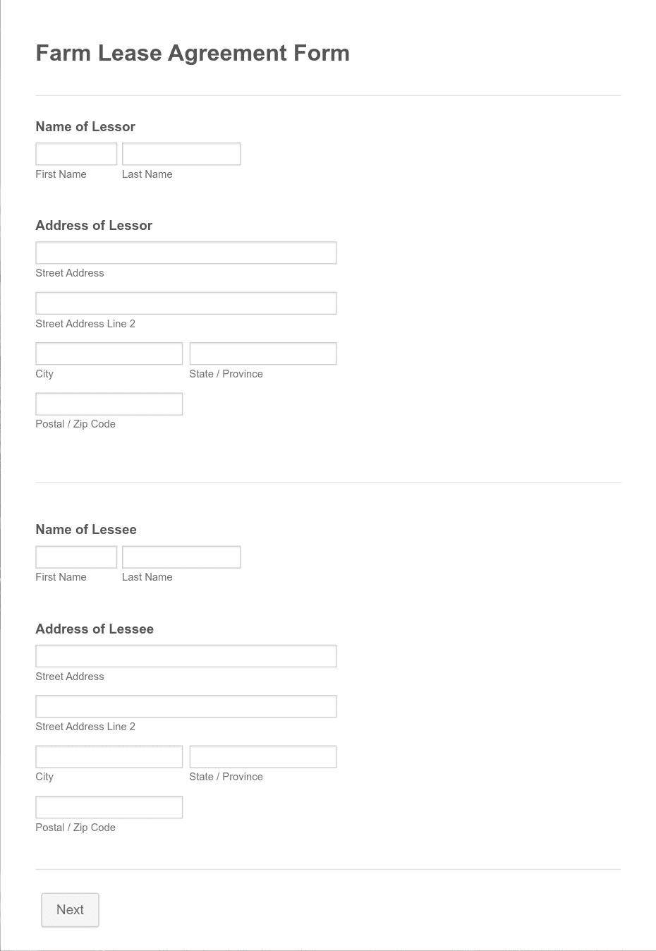 Free Farm Lease Agreement Form Printable