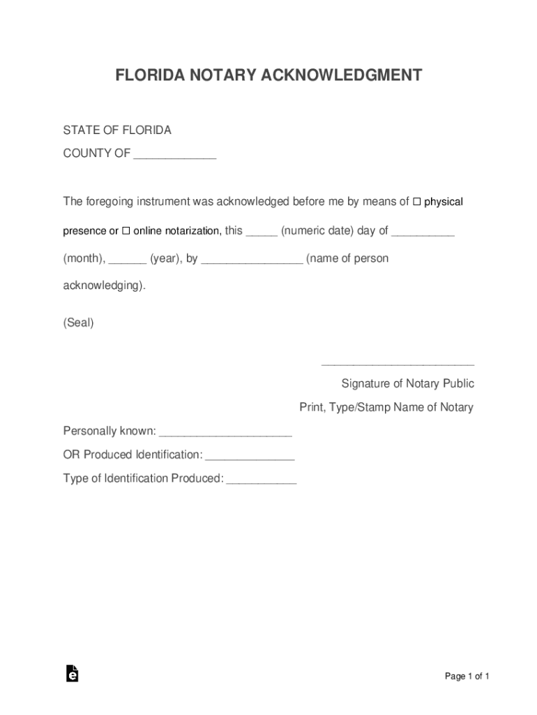 Florida Jurat Form 2024
