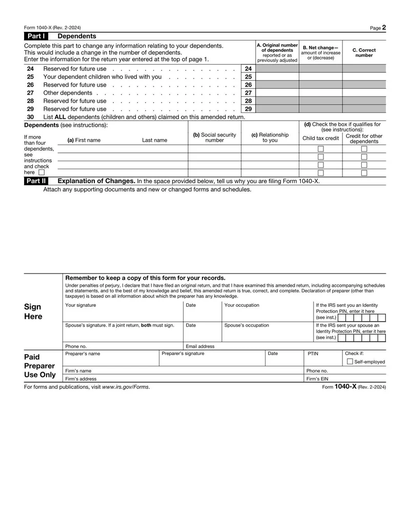 Form 1040 X Amended U S Individual Income Tax Return Safely 