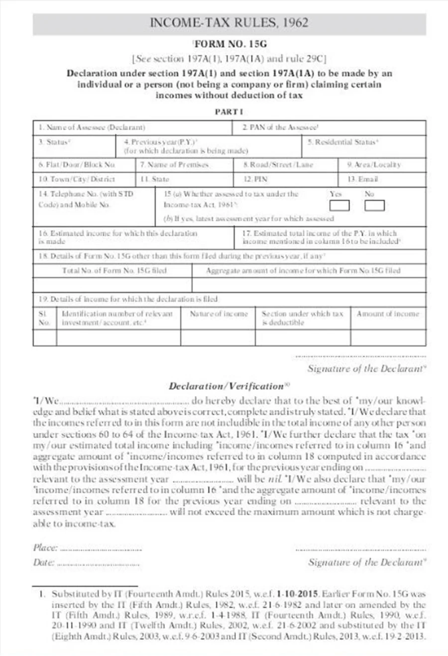 When Should Form 15h Be Submitted