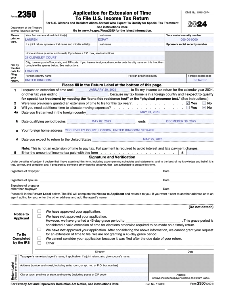 Irs Form Extension
