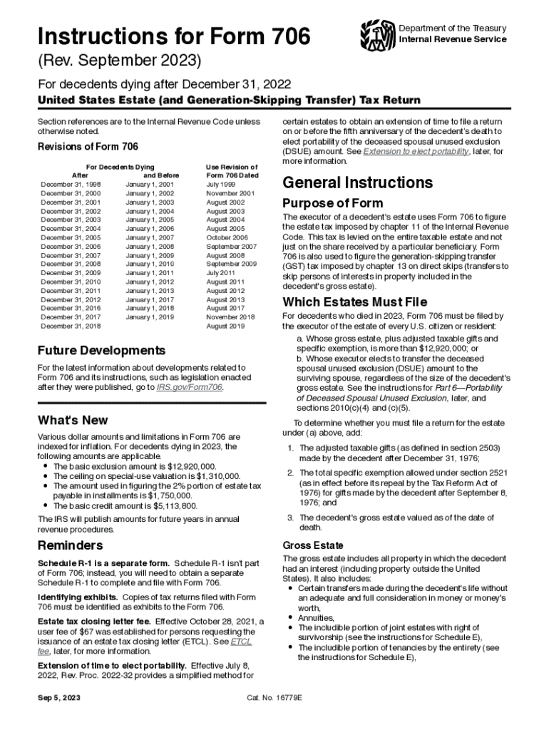 Form 706 Instructions 2024 Pdf