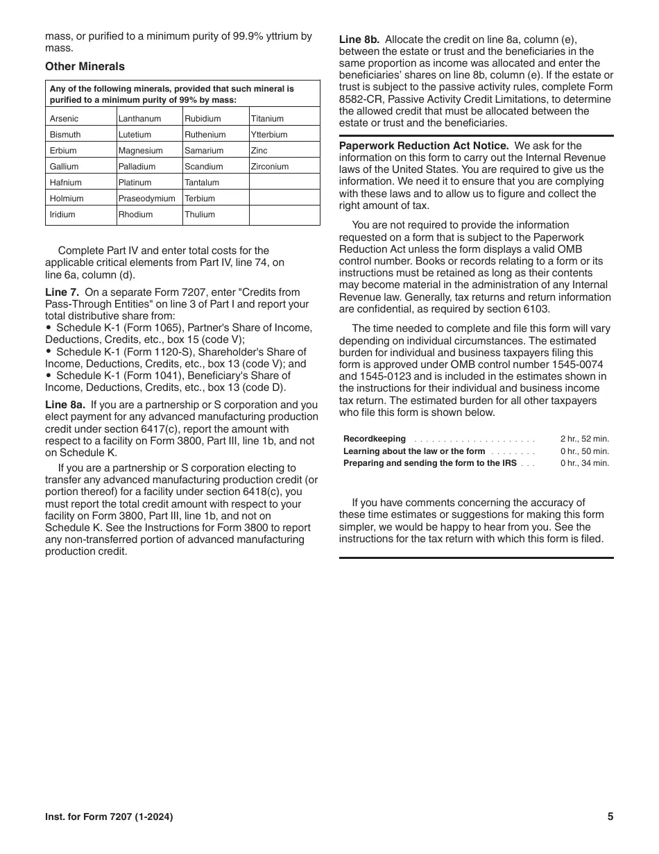 Form 7207 Printable