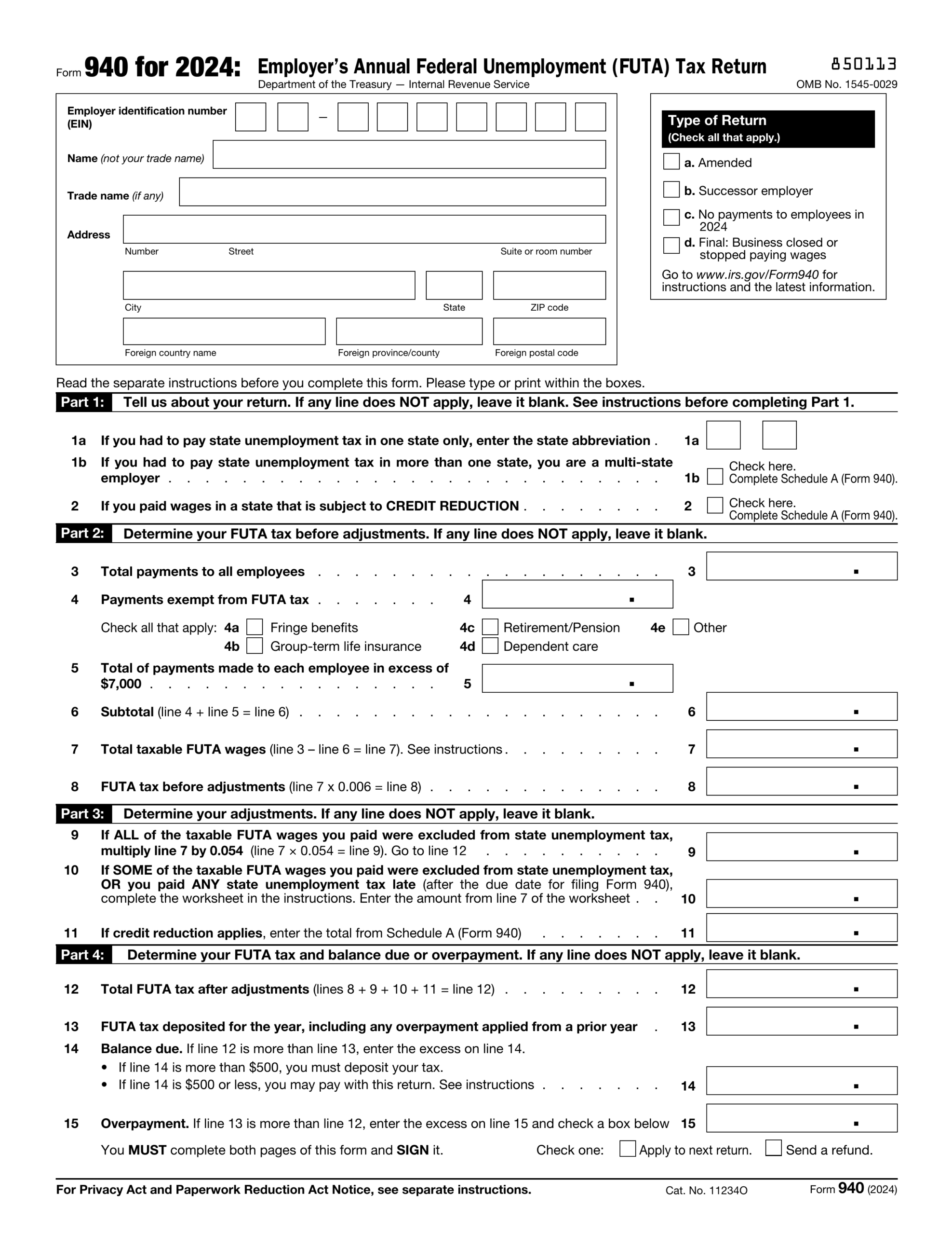 Form 940 For 2024 2025 How To Fill Out amp Download PDF Guru